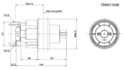ban ve ky thuat van dung toto tbn01104b sen am tuong