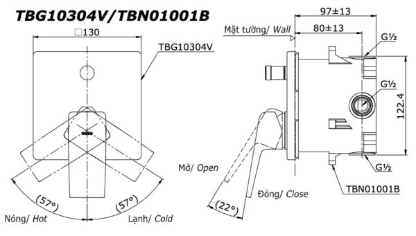 ban ve ky thuat van gat gu toto tbg10304v tbn01001b sen am tuong