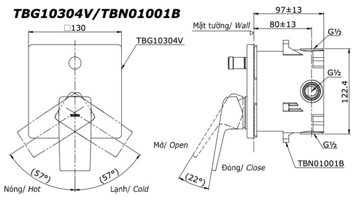 ban ve ky thuat van gat gu toto tbg10304v tbn01001b sen am tuong