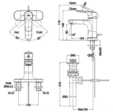 ban ve ky thuat voi 3 lo inax lfv 1401s
