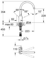 ban ve ky thuat voi bep grohe euromart cosmo 32843000