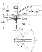 ban ve ky thuat voi bep grohe eurrostyle cosmo 33977002
