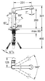 ban ve ky thuat voi bep grohe k7 32176000 day rut