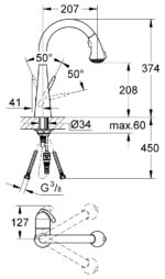 ban ve ky thuat voi bep grohe zedra 32294001 da chuc nang