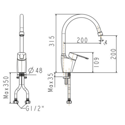 ban ve ky thuat voi bep nong lanh american standard wf 5623 2