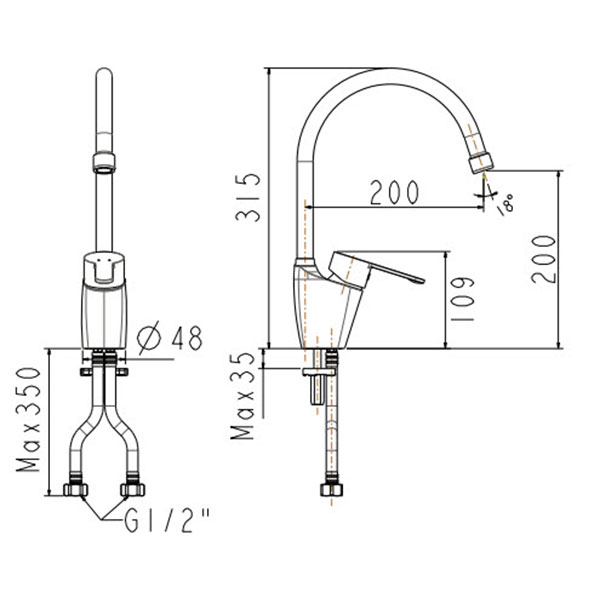 ban ve ky thuat voi bep nong lanh american standard wf 5623 2