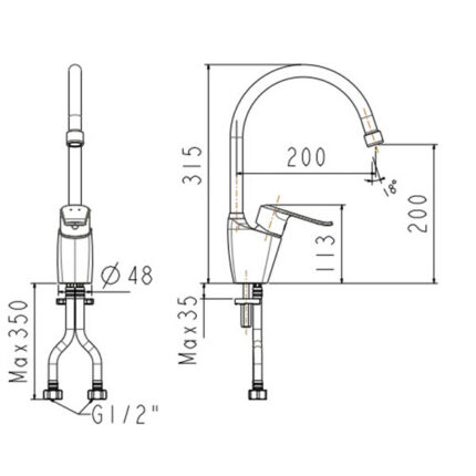 ban ve ky thuat voi bep nong lanh american standard wf 5624 2