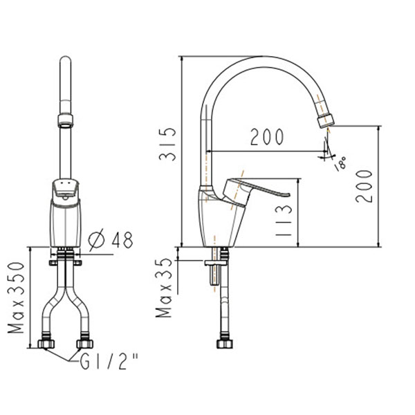 ban ve ky thuat voi bep nong lanh american standard wf 5624 2