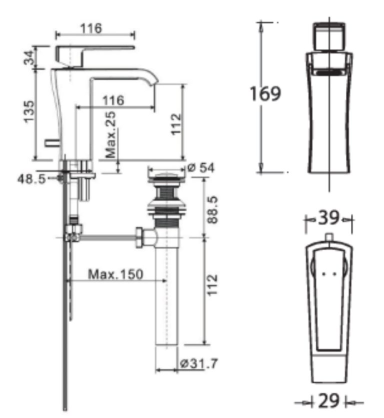 ban ve ky thuat voi chau lavabo american standard wf 0601 dong nobile co cao nong lanh