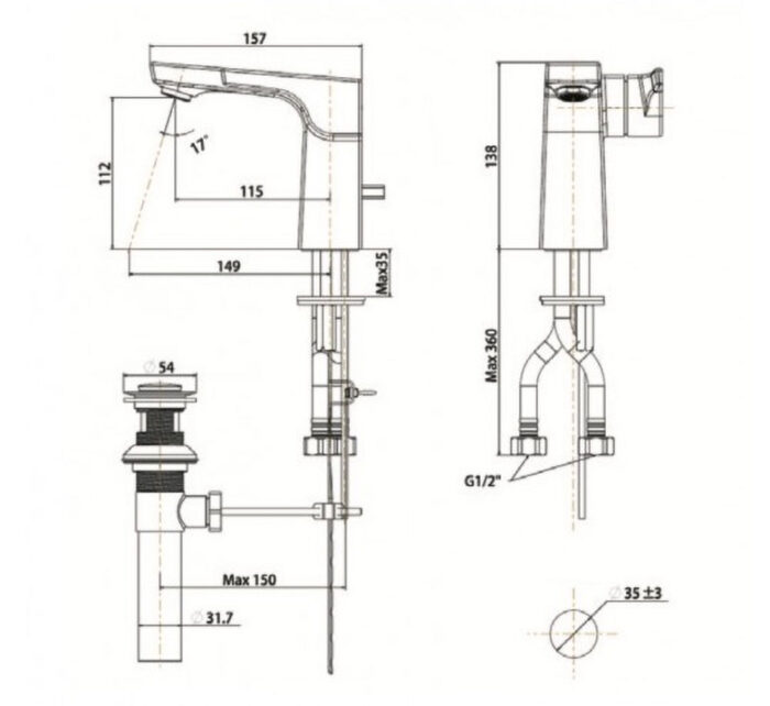 ban ve ky thuat voi chau lavabo american standard wf 0801 dong la moda nong lanh