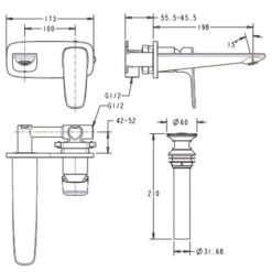 ban ve ky thuat voi chau lavabo american standard wf 1704 signature gan tuong nong lanh