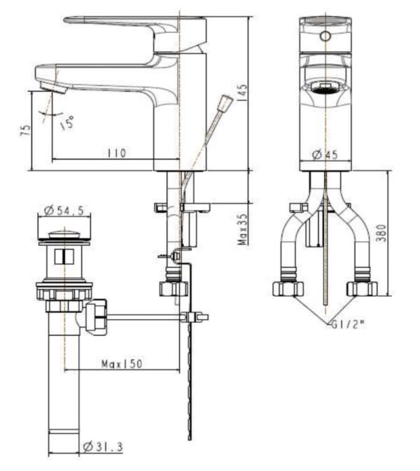 ban ve ky thuat voi chau lavabo american standard wf b201 dong codie nong lanh