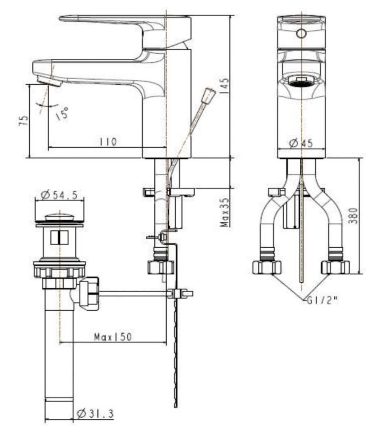 ban ve ky thuat voi chau lavabo american standard wf b201 dong codie nong lanh