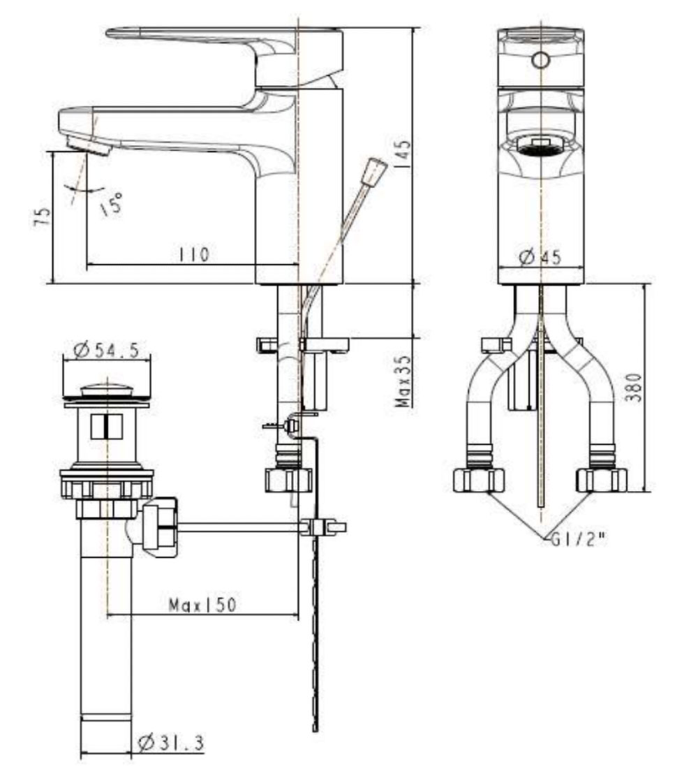 ban ve ky thuat voi chau lavabo american standard wf b201 dong codie nong lanh