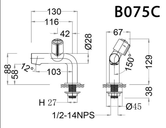 ban ve ky thuat voi chau lavabo caesar b075c lanh
