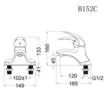 ban ve ky thuat voi chau lavabo caesar b152cp b152cu nong lanh