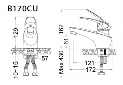 ban ve ky thuat voi chau lavabo caesar b170cu nong lanh