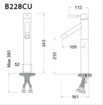 ban ve ky thuat voi chau lavabo caesar b228cu co cao nong lanh