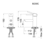 ban ve ky thuat voi chau lavabo caesar b230cu nong lanh