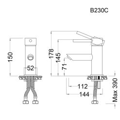 ban ve ky thuat voi chau lavabo caesar b230cu nong lanh