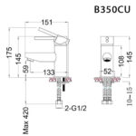 ban ve ky thuat voi chau lavabo caesar b350cu nong lanh