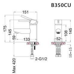 ban ve ky thuat voi chau lavabo caesar b350cu nong lanh