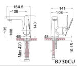 ban ve ky thuat voi chau lavabo caesar b730cu nong lanh