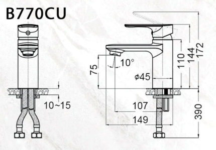 ban ve ky thuat voi chau lavabo caesar b770cu nong lanh