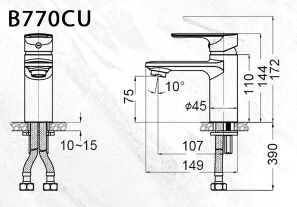 ban ve ky thuat voi chau lavabo caesar b770cu nong lanh