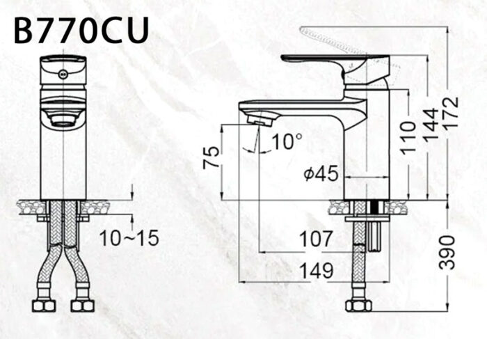 ban ve ky thuat voi chau lavabo caesar b770cu nong lanh