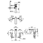 ban ve ky thuat voi chau lavabo inax lfv 5010s nong lanh 3 lo