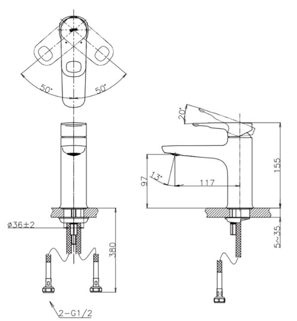 ban ve ky thuat voi chau lavabo inax lfv 652sh nong lanh 1 lo co cao