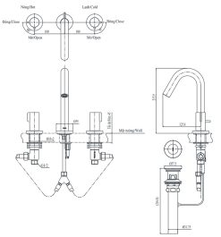ban ve ky thuat voi chau lavabo toto tlg11201b nong lanh