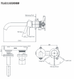 ban ve ky thuat voi chau lavabo toto tlg11308b nong lanh gan tuong