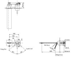 ban ve ky thuat voi chau lavabo toto tlp02310b nong lanh gan tuong