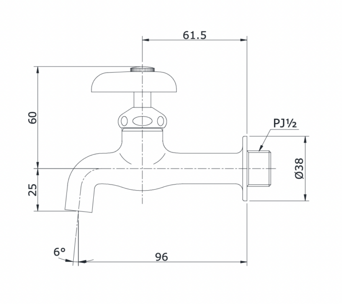 ban ve ky thuat voi lanh toto t23b13 gan tuong