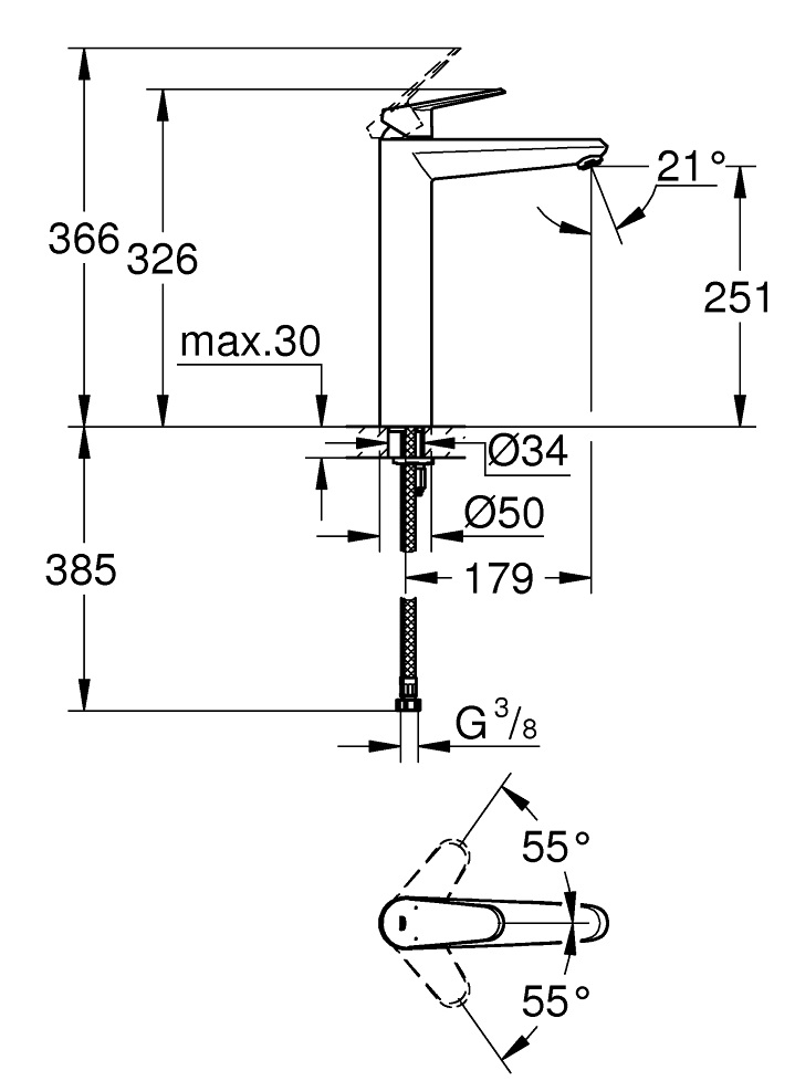 ban ve ky thuat voi lavabo 23432000 grohe eurodisc cosmo size xl