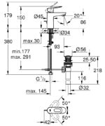 ban ve ky thuat voi lavabo 32814000 grohe bauloop size s