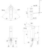 ban ve ky thuat voi lavabo nong lanh inax lfv 6002s