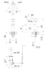 ban ve ky thuat voi lavabo nong lanh inax lfv 7102s
