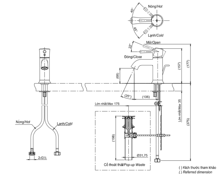 ban ve ky thuat voi lavabo toto tls02301v