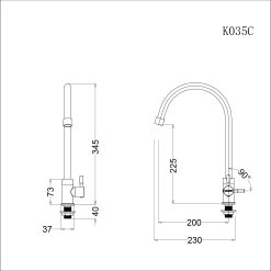 ban ve ky thuat voi rua bat caesar k035c nuoc lanh