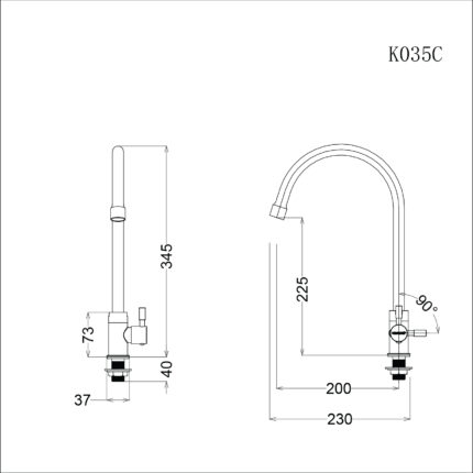 ban ve ky thuat voi rua bat caesar k035c nuoc lanh