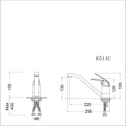 ban ve ky thuat voi rua bat caesar k511c nuoc lanh