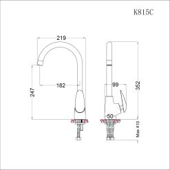 ban ve ky thuat voi rua bat caesar k815 nuoc lanh