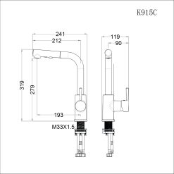 ban ve ky thuat voi rua bat caesar k915c nuoc lanh