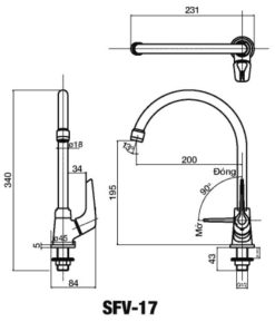 ban ve ky thuat voi rua bat inax sfv 17 nuoc lanh