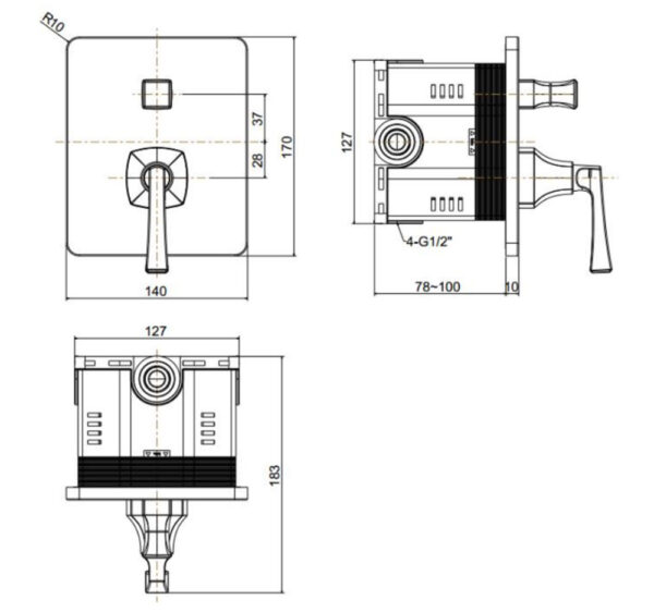 ban ve ky thuat voi sen am tuong american standard wf 1621 kastello
