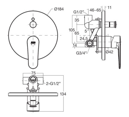ban ve ky thuat voi sen am tuong american standard wf b221 dong codie