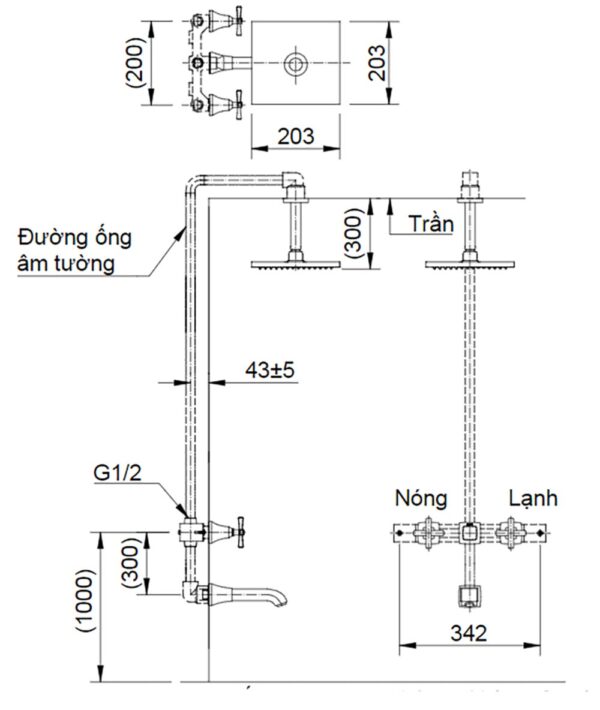 ban ve ky thuat voi sen am tuong inax bfv 81sec nong lanh